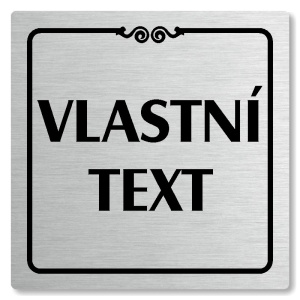 Váš text, 100x100mm, stříbrná, Texas